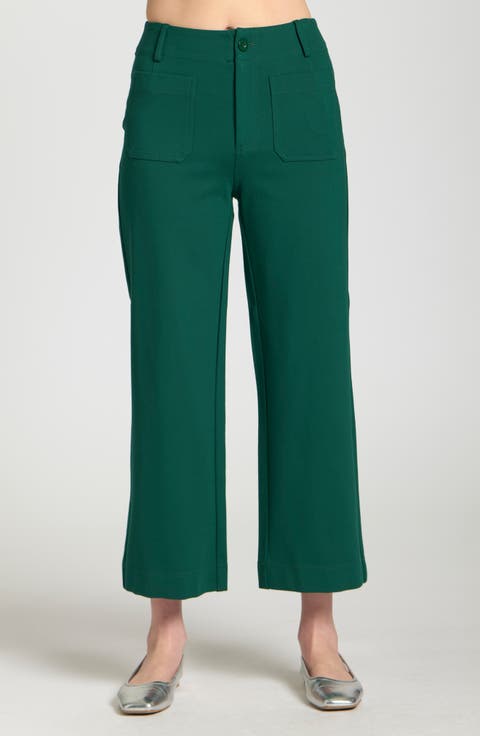 Ponte Wide Leg Crop Pants