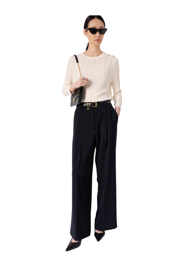 Lhena Openwork Detail Sweater, Alternate, color, Ecru