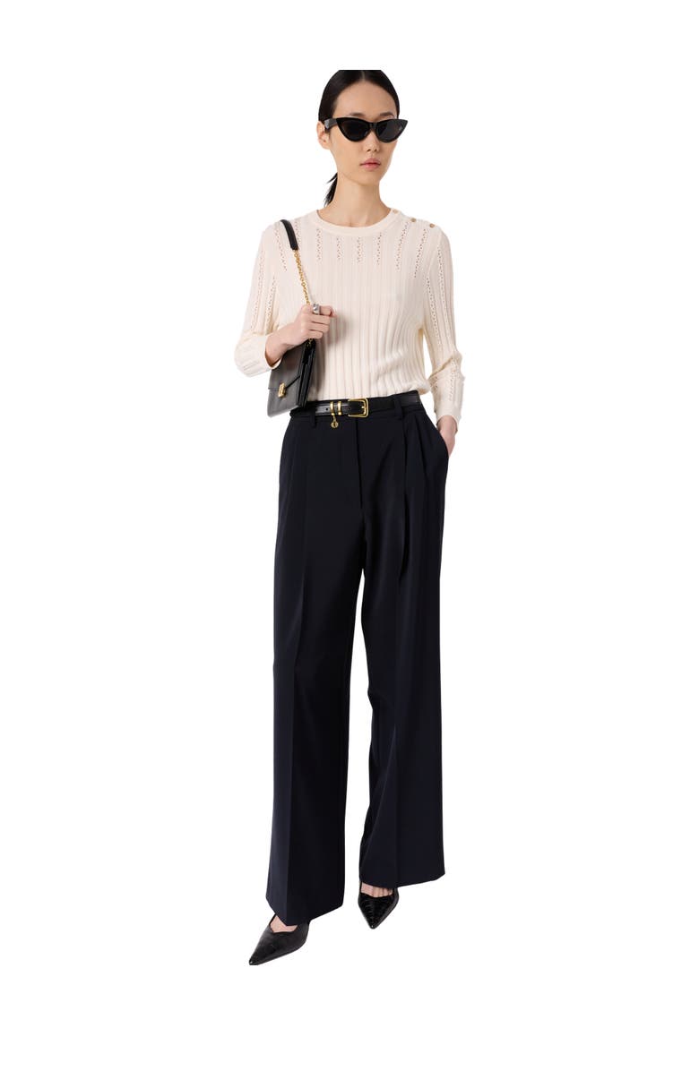 GERARD DAREL Lhena Openwork Detail Sweater, Alternate, color, Ecru