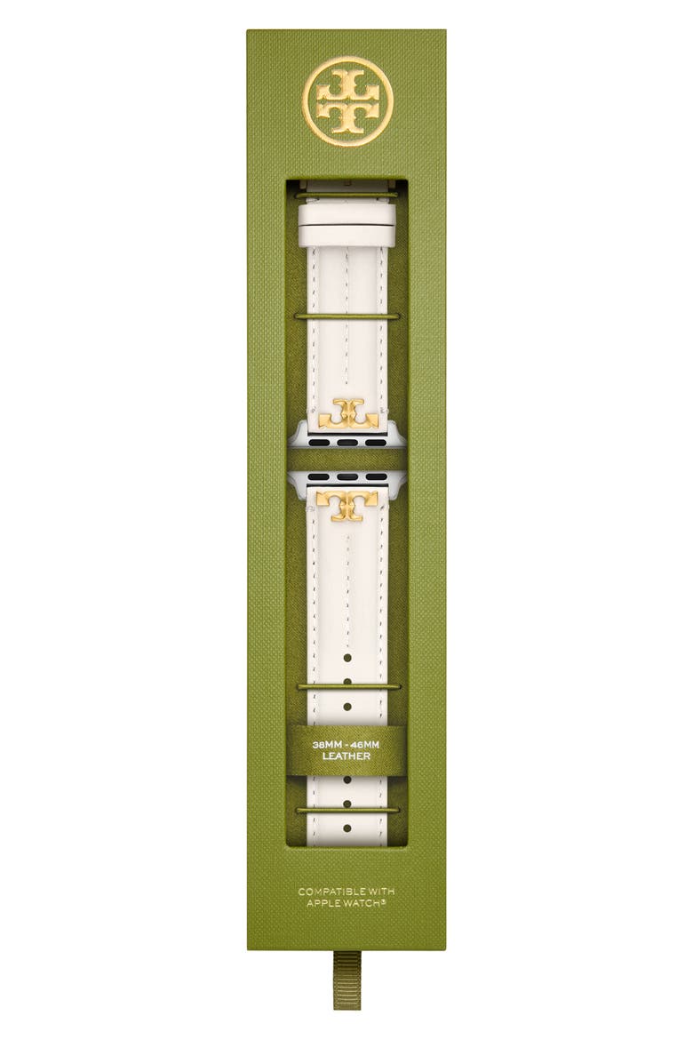 The Kira Leather 20mm Apple Watch® Watchband, Alternate, color, IVORY