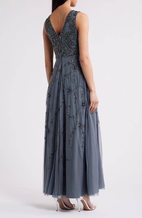 Pisarro Nights Embellished Cocktail Dress With Open Front Jacket In Smoke 021