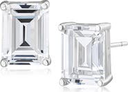 JARDIN Emerald Cut Cubic Zirconia Stud Earrings