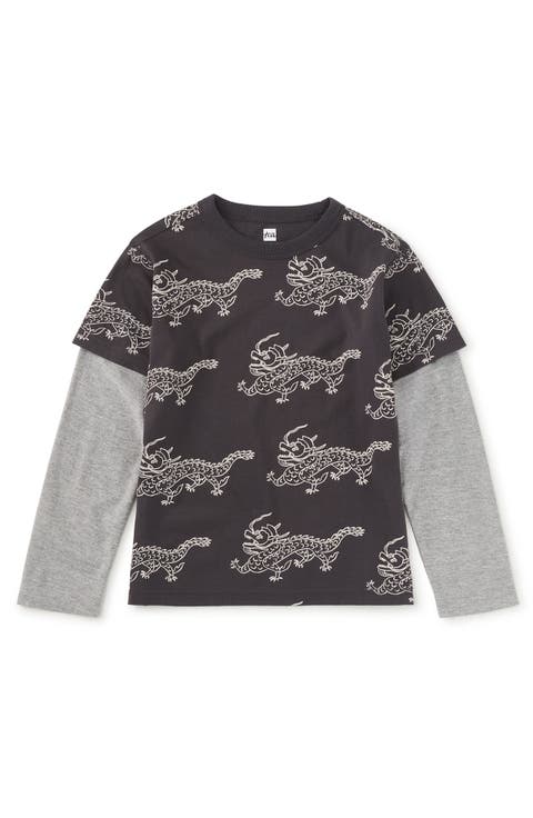 Printed Layered Sleeve Tee