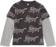 Tea Collection Printed Layered Sleeve Tee