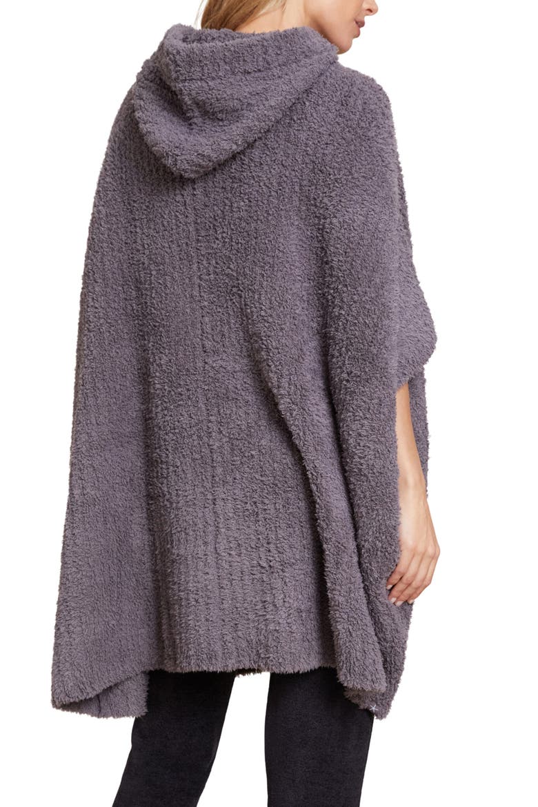 CozyChic® Ribbed Hooded Poncho, Alternate, color, CARBON