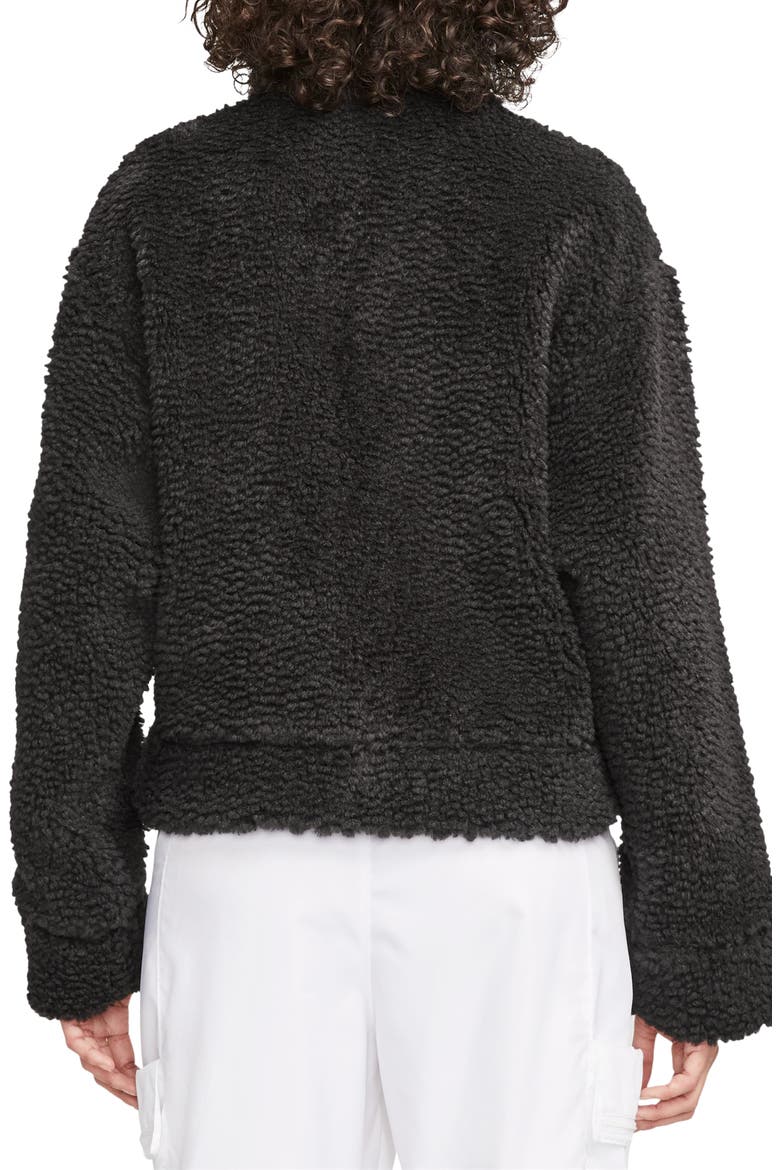 Oversize High Pile Fleece Jacket, Alternate, color, BLACK