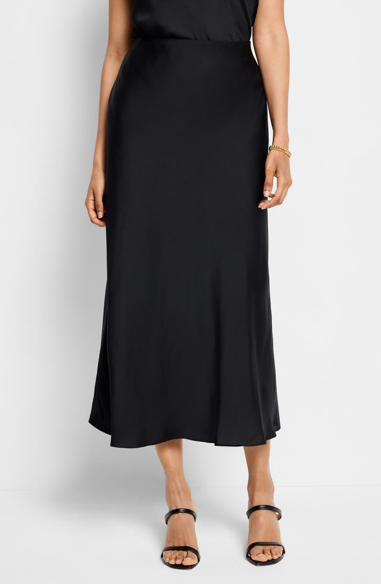 NIC+ZOE Social Edit Crepe Skirt, Main, color, Black Onyx
