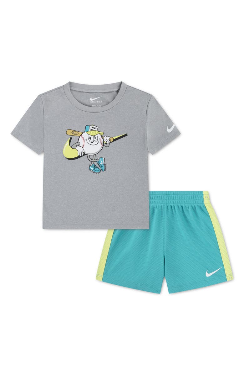 Nike Dri-FIT Graphic T-Shirt & Shorts, Main, color, Dusty Cactus