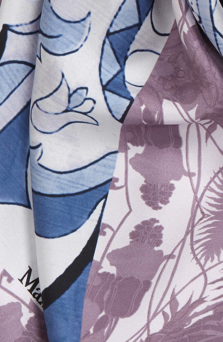 Max Mara Floral Print Silk Fringe Scarf, Alternate, color, 