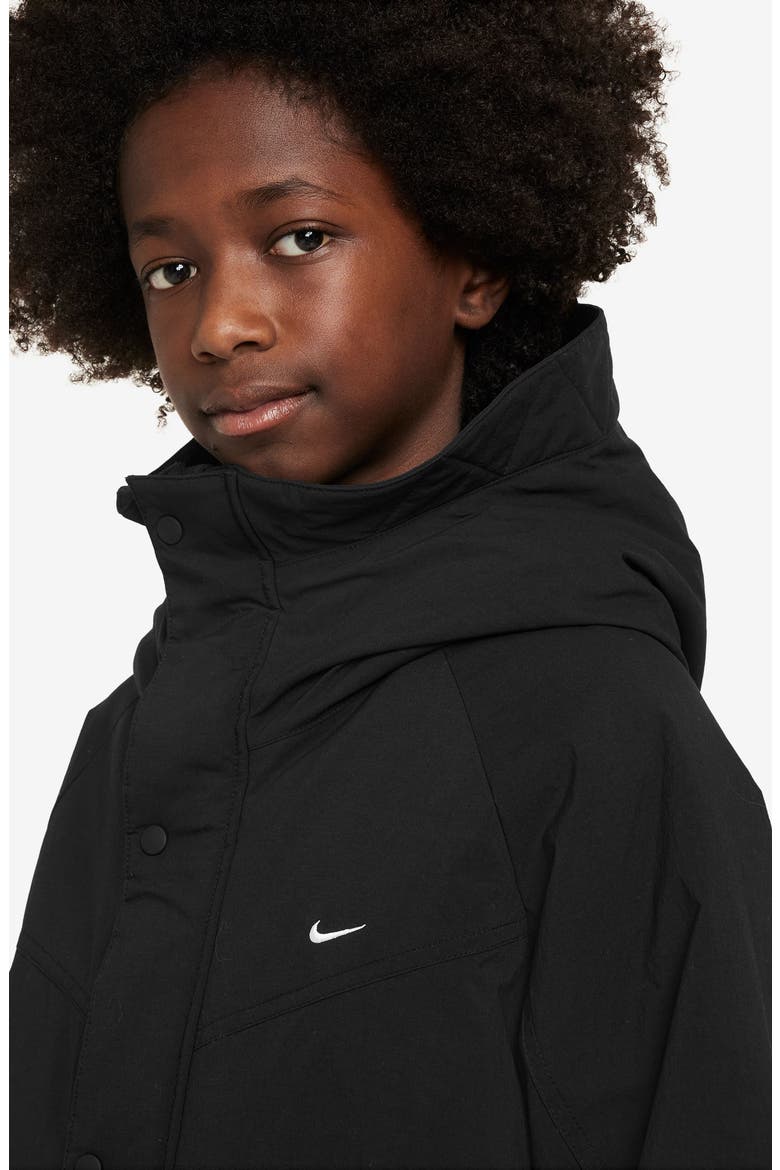 Kids' Sportswear Metro Ground Water Repellent Oversize Grand Parka, Alternate, color, 010 BLACK/BLACK/WHITE