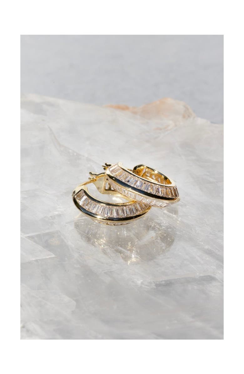 NATIVE GEM Razor Edge Hoops, Alternate, color, Gold