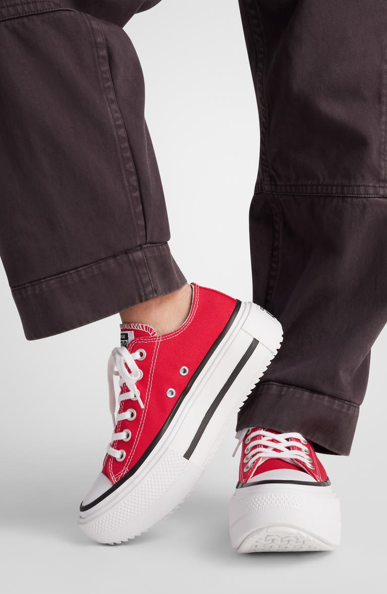 Converse Gender Inclusive Chuck Taylor All Star Lift Double Stack Low Top Platform Sneaker, Alternate, color, Red/ Black/ White