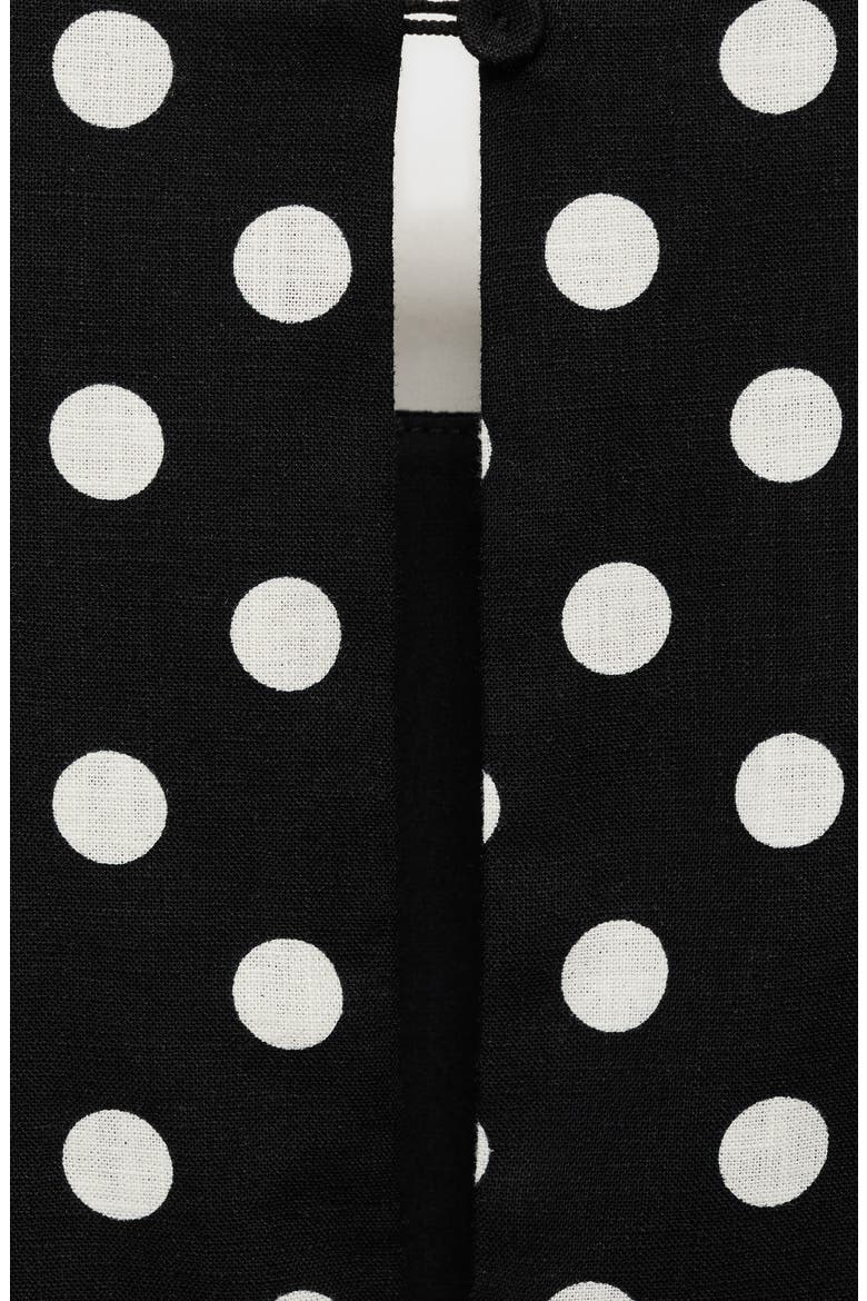 Sleeveless Polka Dot Linen Blend Jumpsuit, Alternate, color, BLACK