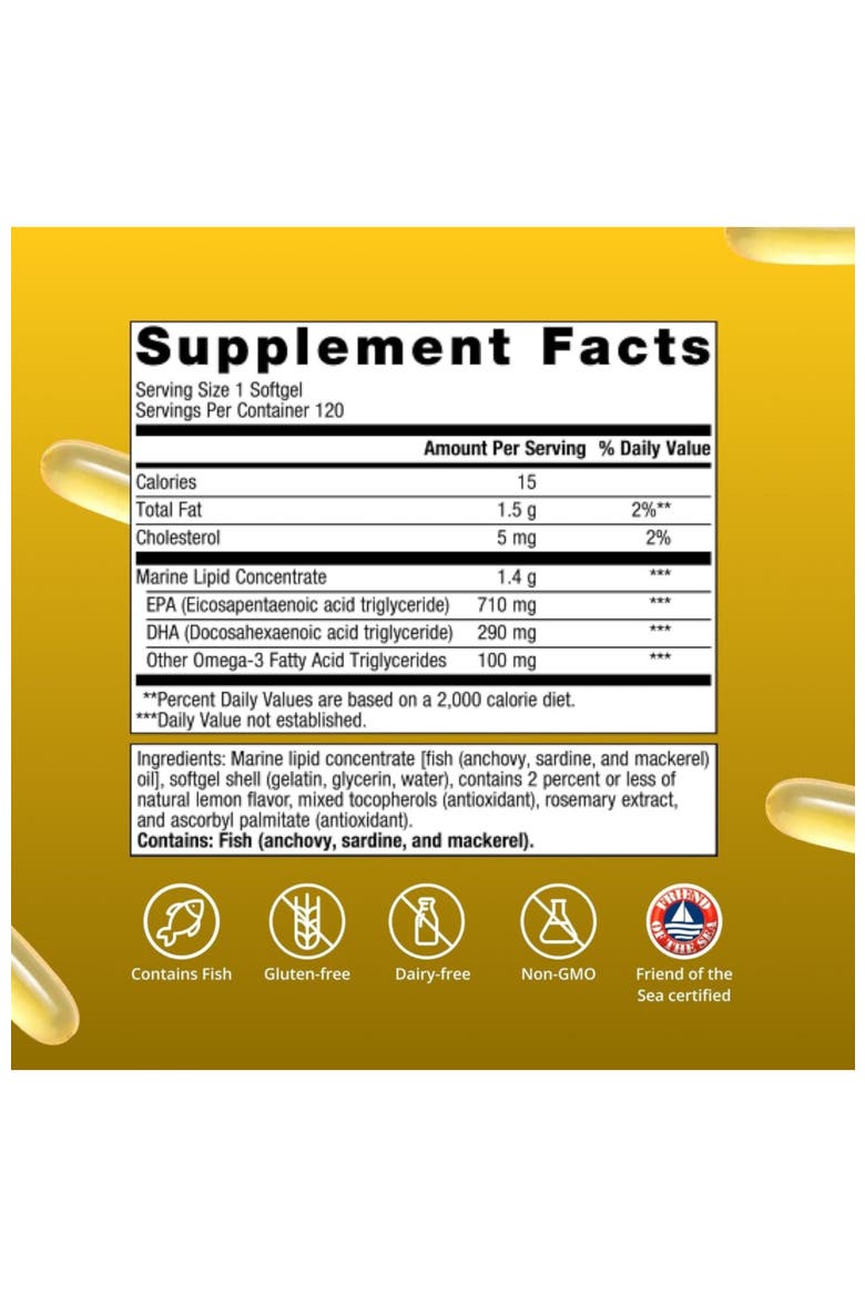 OmegaGenics High Potency Omega-3 Fish Oil Supplement, Alternate, color, None