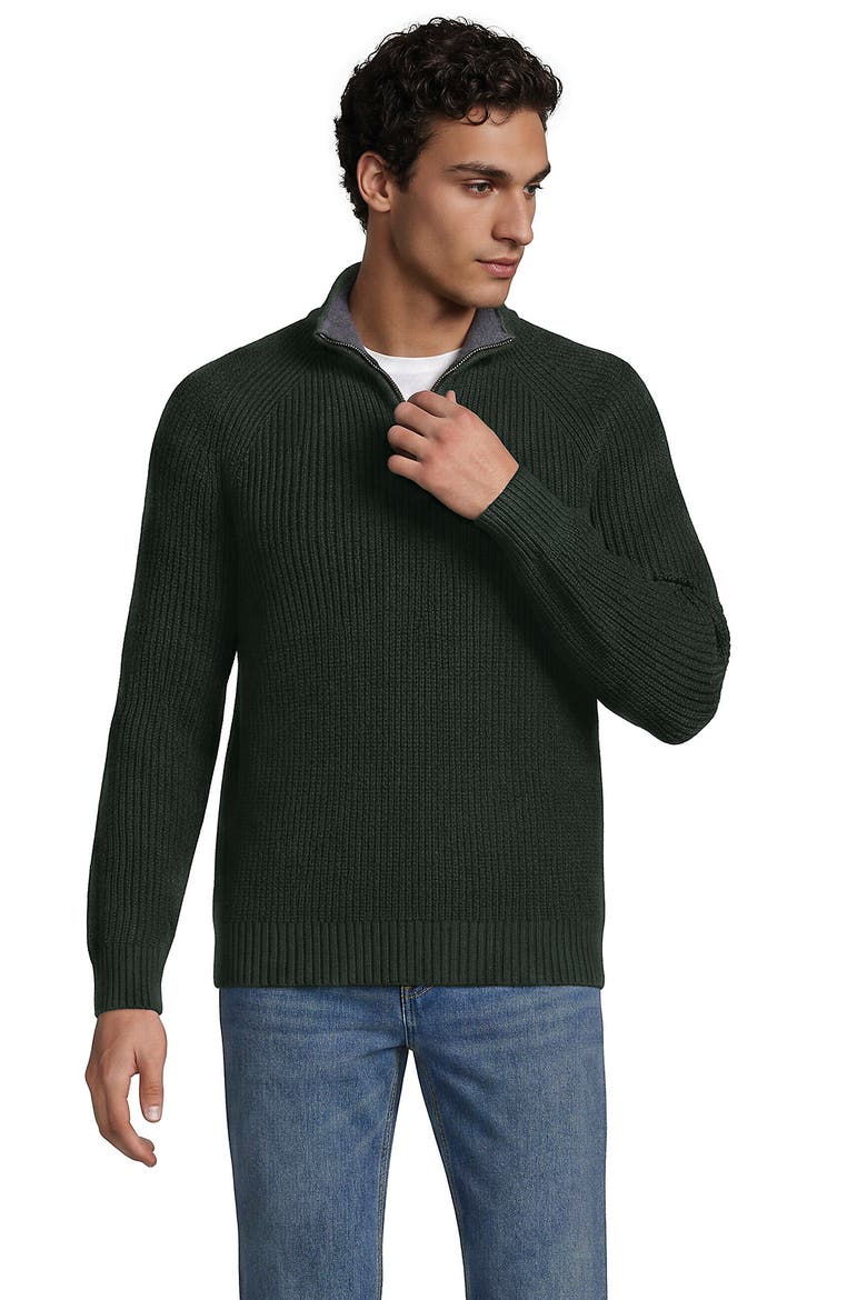 Drifter Quarter Zip Sweater, Alternate, color, Hunter Green Heather