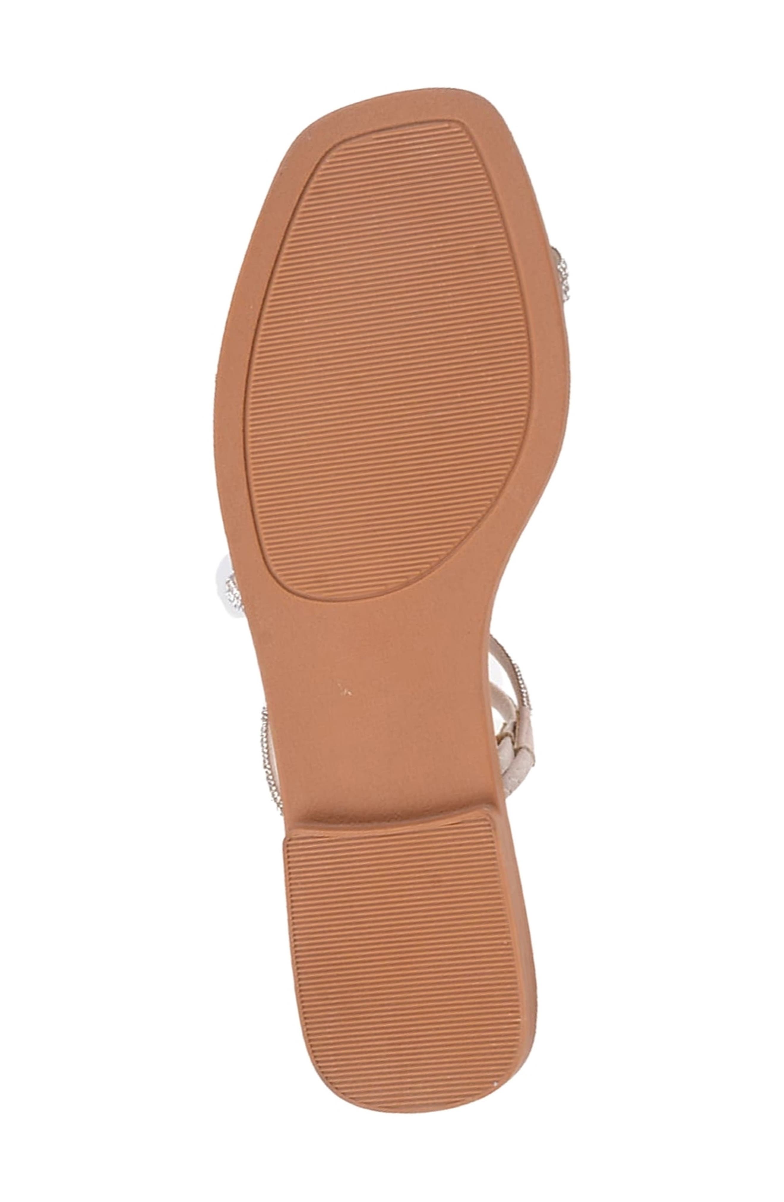 bebe Rhinestone Tubular Slide Sandal, Alternate, color, 