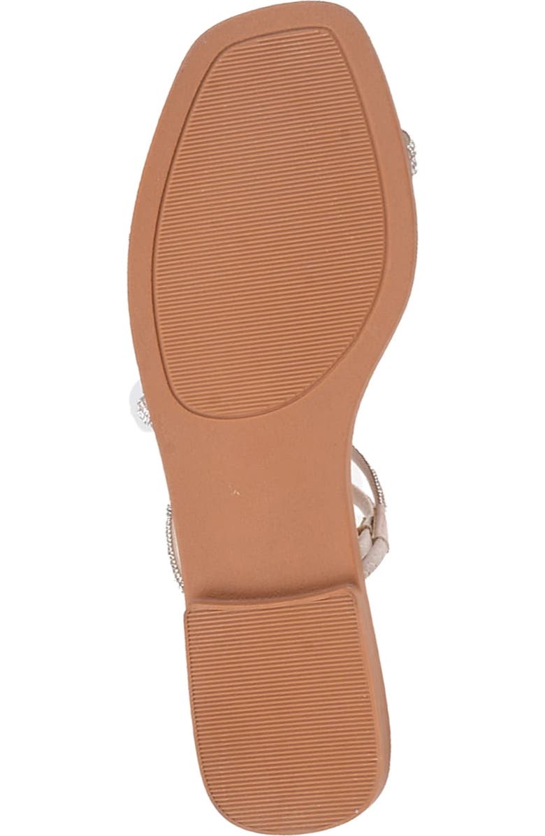 bebe Rhinestone Tubular Slide Sandal, Alternate, color, Tan