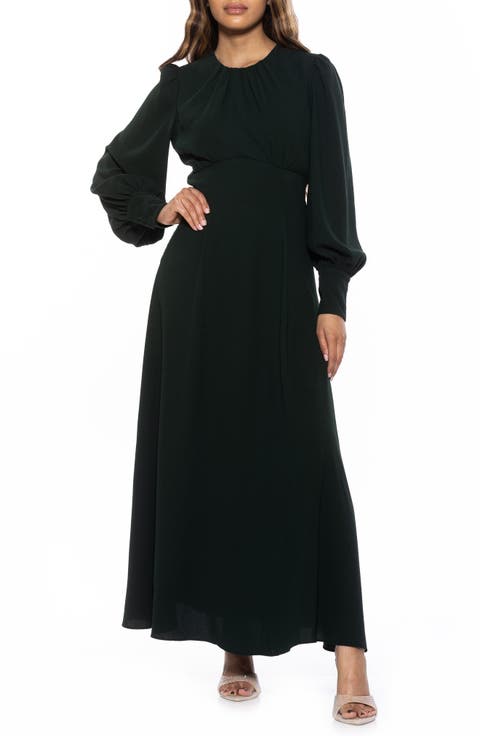 Yesenia Long Sleeve Empire Waist Maxi Dress