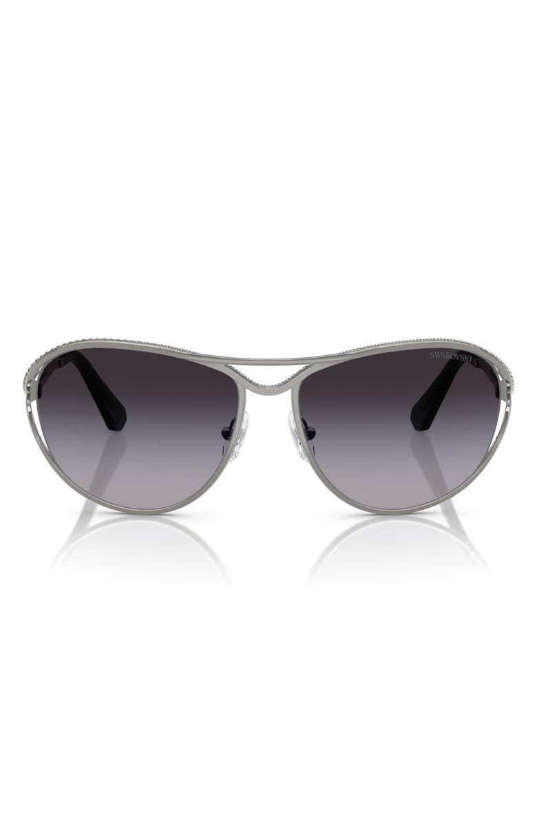 Swarovski 59mm Gradient Pilot Sunglasses, Main, color, Gunmetal