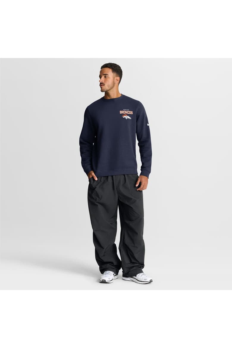 Men's Nike Navy Denver Broncos Primetime Club Fleece Pullover Sweatshirt, Alternate, color, Navy