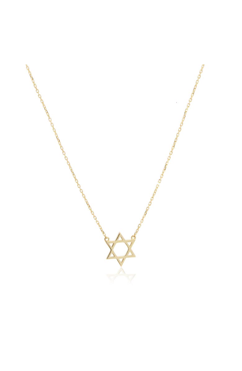 The Lovery Fine Jewelry Mini Gold Star of David Necklace, Main, color, Yellow Gold