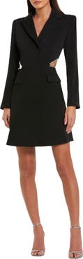 Mac Duggal Crepe Blazer Rhinestone Trim Mini Dress