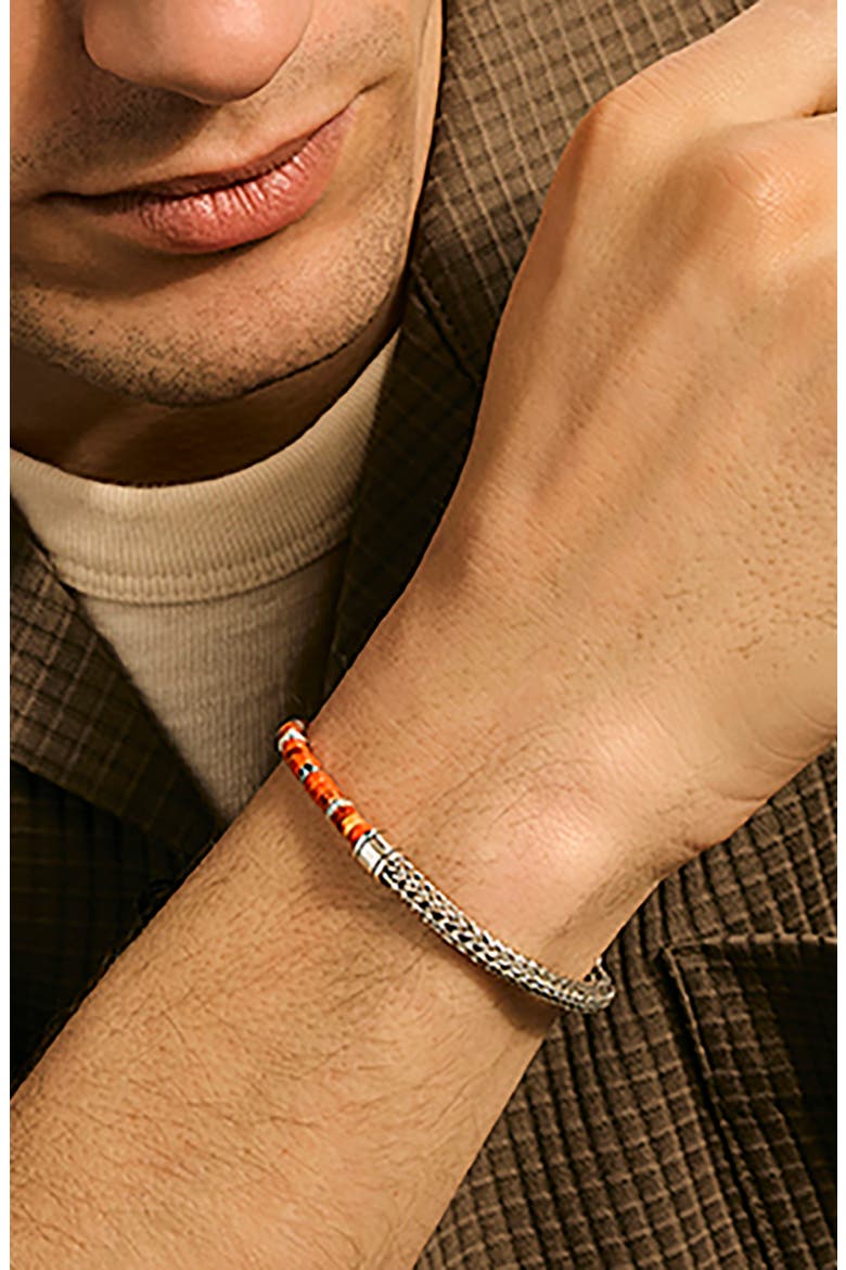Heishi Bead Bracelet, Alternate, color, SILVER