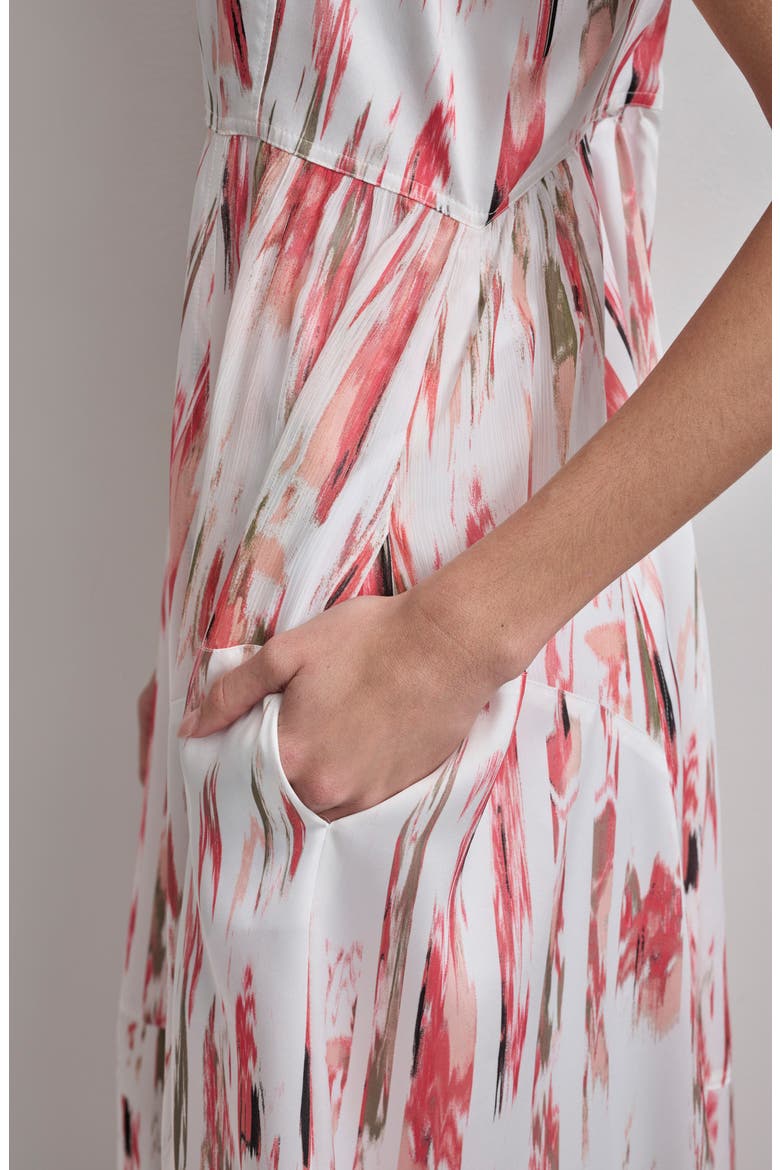 Abstract Print Midi Dress, Alternate, color, BROKEN BRUSH STROKE