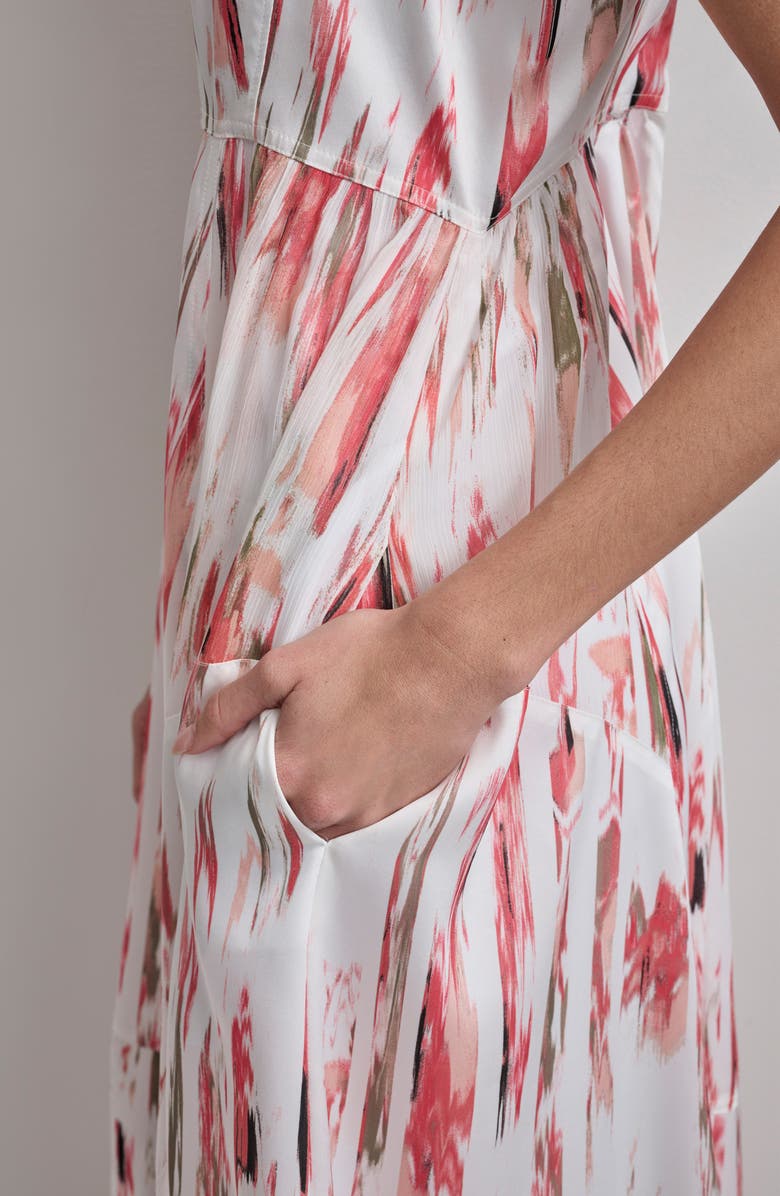 DKNY Abstract Print Midi Dress, Alternate, color,