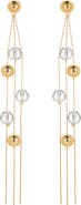 Classicharms FrostLily Clear Crystal and Bead Drop Earrings