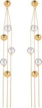Classicharms FrostLily Clear Crystal and Bead Drop Earrings