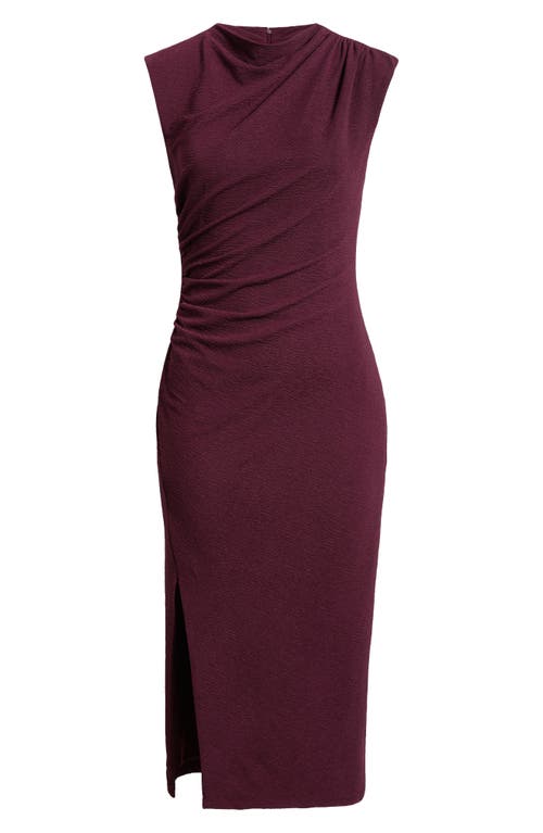 Anne Klein Cowl Neck Sleeveless Midi Dress In Burgundy