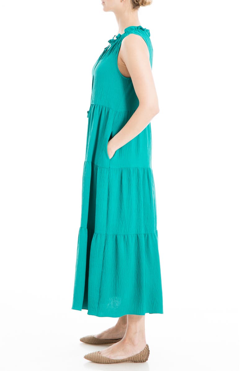 MAX STUDIO LONDON Tie Neck Tiered Maxi Dress, Alternate, color, 