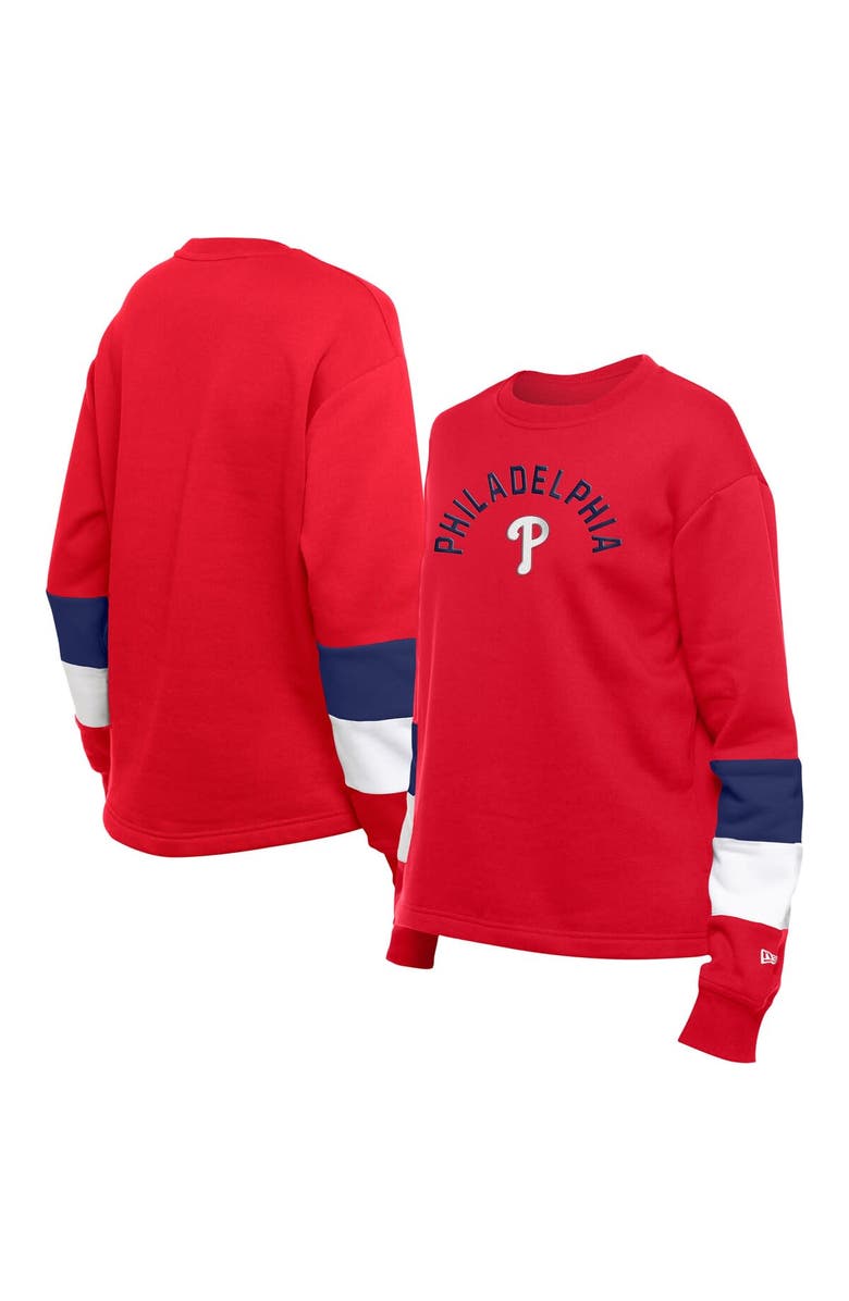 New Era Women's New Era Red Philadelphia Phillies Gameday Crewneck Sweatshirt, Main, color, Red