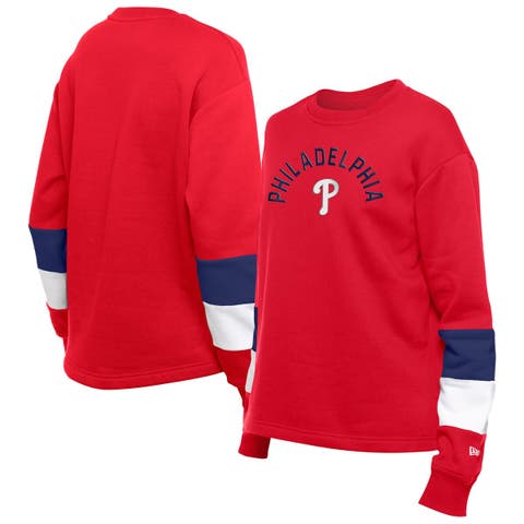Women's New Era  Red Philadelphia Phillies Gameday Crewneck Sweatshirt