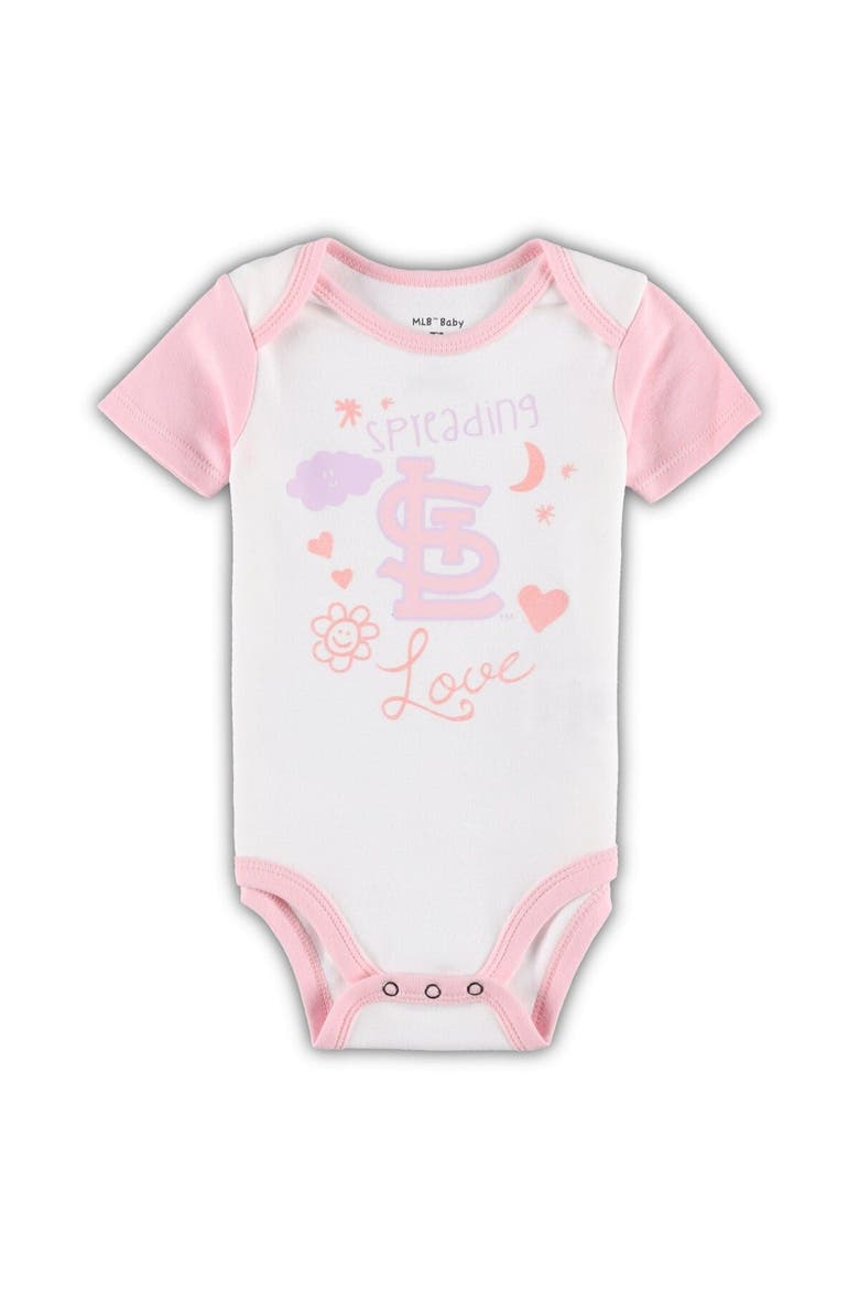 Newborn & Infant White/Pink St. Louis Cardinals Spreading Love Bodysuit & Tutu with Leggings Set, Alternate, color, White