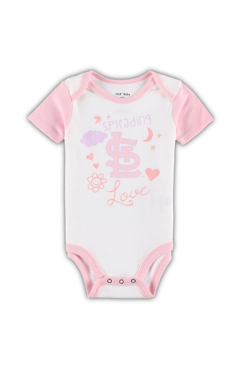 Outerstuff Newborn & Infant White/Pink St. Louis Cardinals Spreading Love Bodysuit & Tutu with Leggings Set, Alternate, color, White