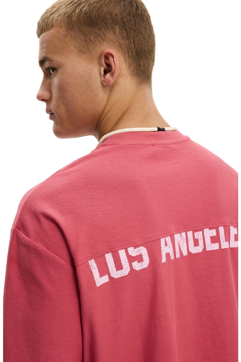 Men's Cropped Fit Graphic T-Shirt, Alternate, color, Soft Red  Los Angeles Panel