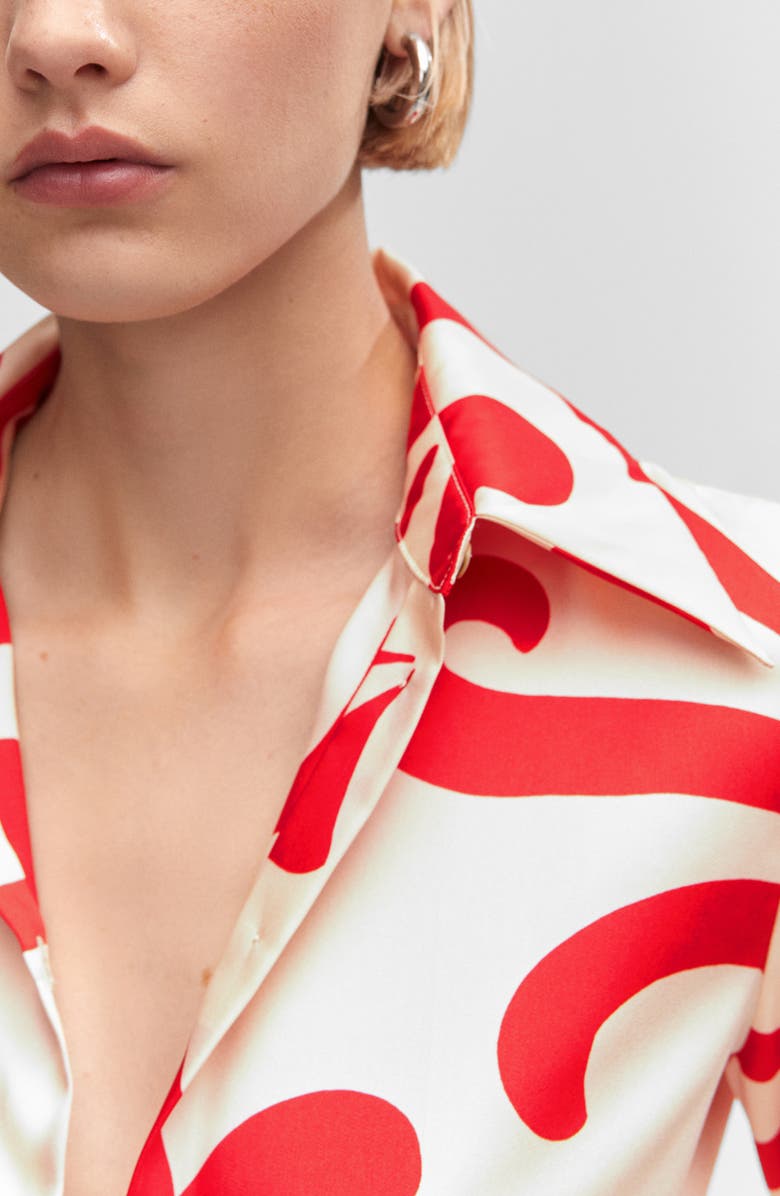 MANGO Satin Button-Up Shirt, Alternate, color, 