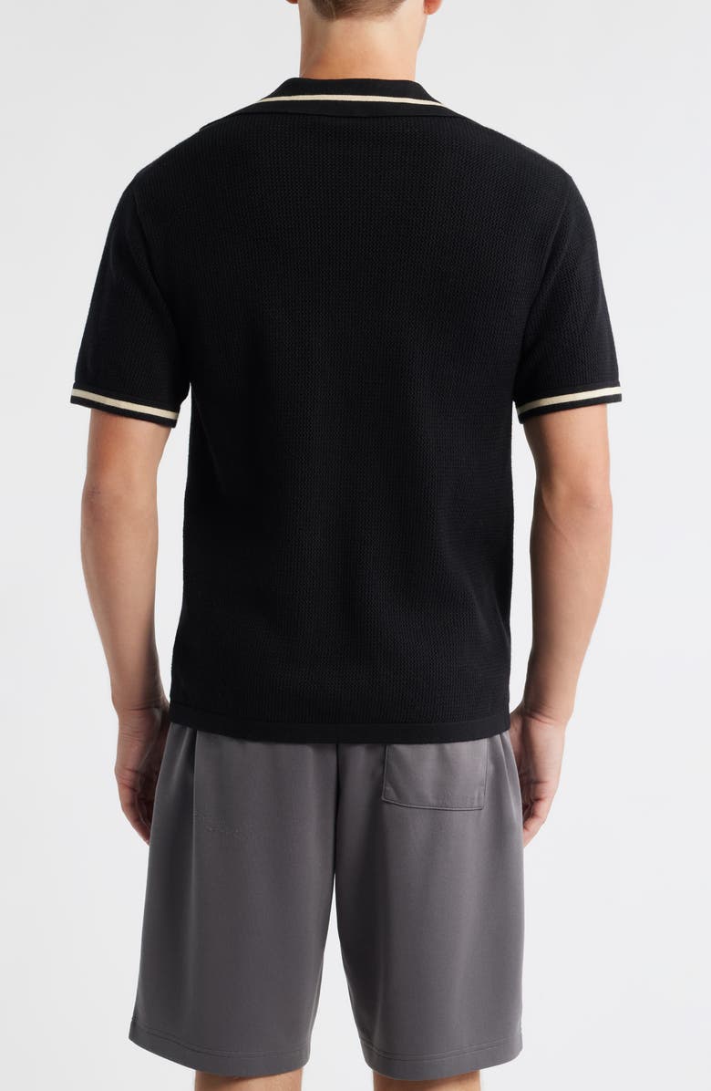 MAVRANS Textured Polo Sweater, Alternate, color, Black