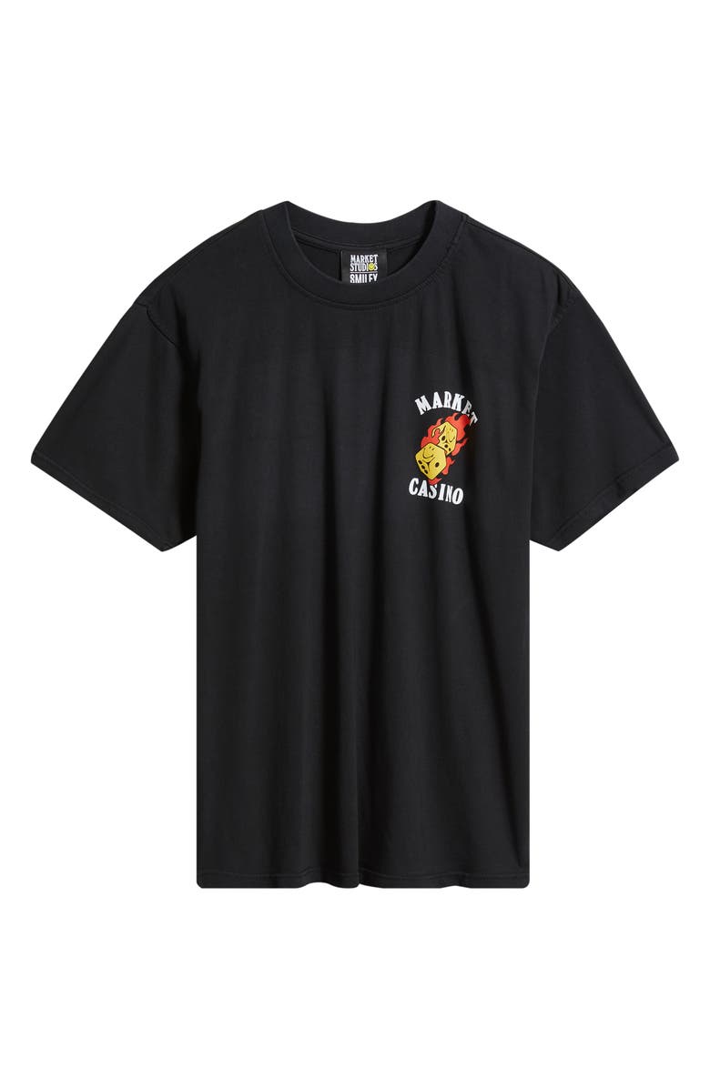 MARKET Flaming Dice Cotton Graphic T-Shirt, Alternate, color, Black