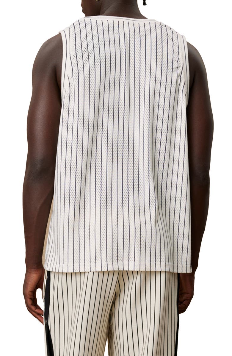 Les Deux Yale Pinstripe Logo Graphic Mesh Tank, Alternate, color, 