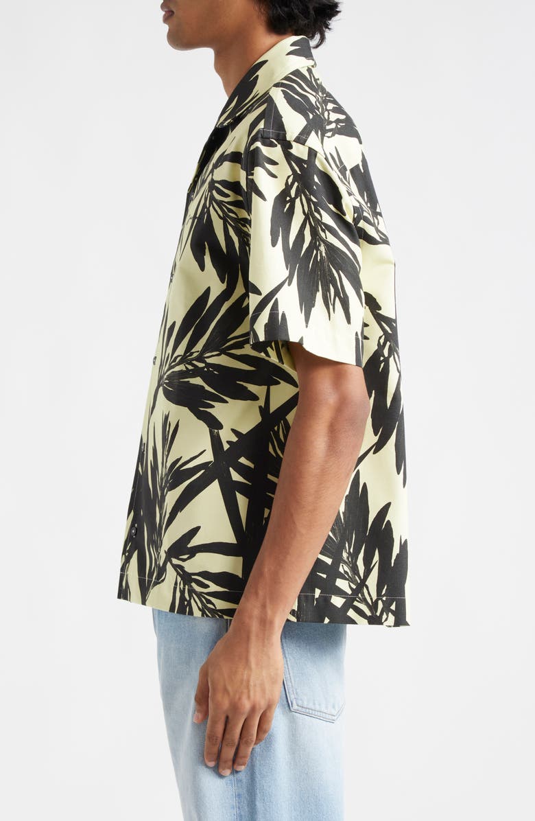 Jacquemus La Chemise Jean Foliage Print Bowling Shirt, Alternate, color, 