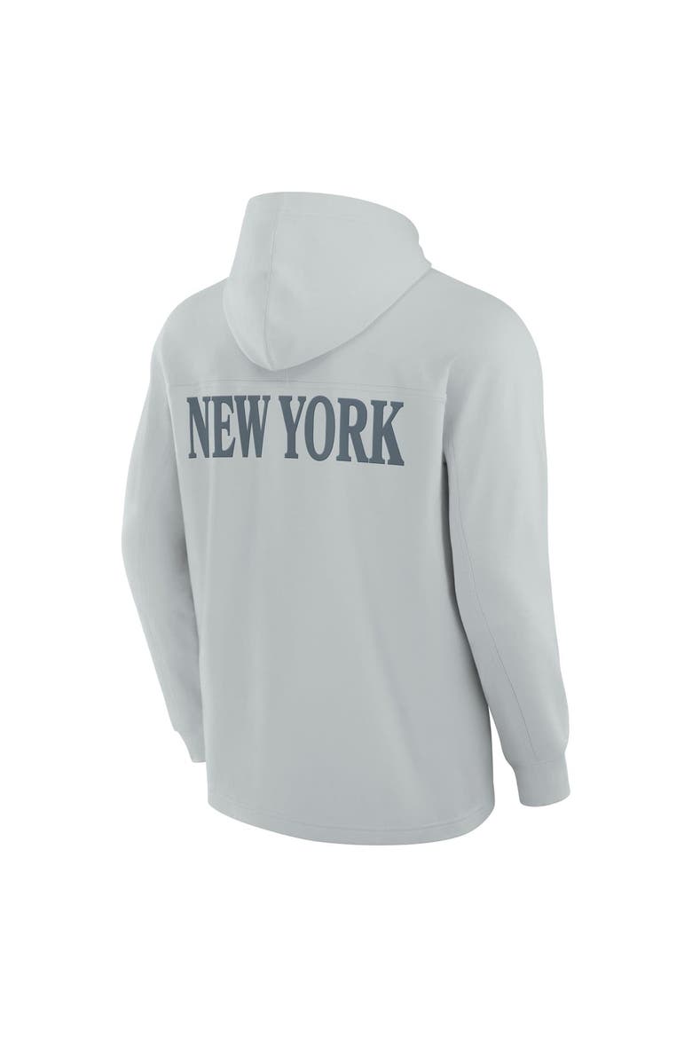Men's Fanatics Gray New York Jets Elements Blaze Tri-Blend Long Sleeve Hoodie T-Shirt, Alternate, color, Gray