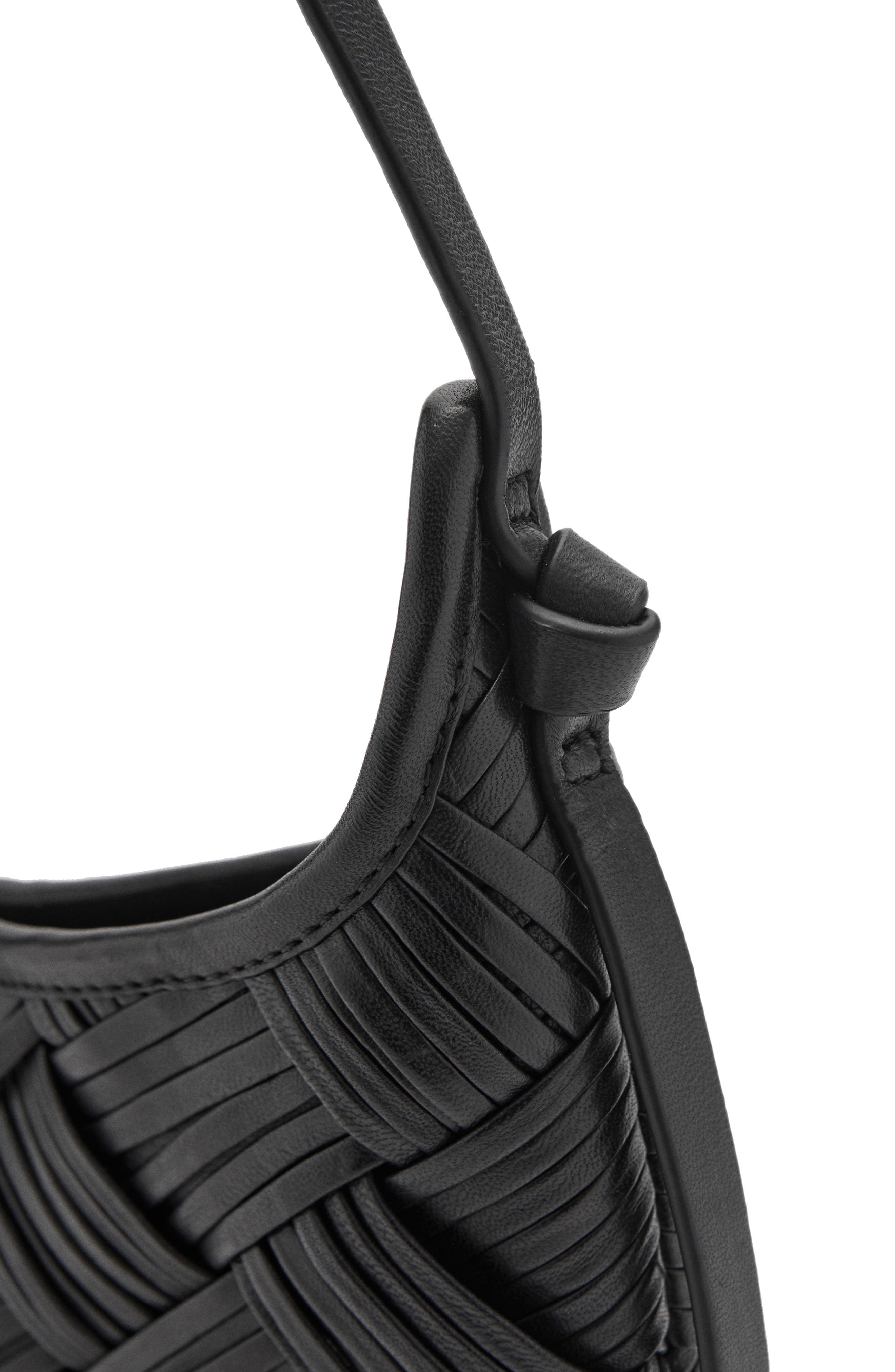 MANGO Woven Leather Shoulder Bag, Alternate, color, 