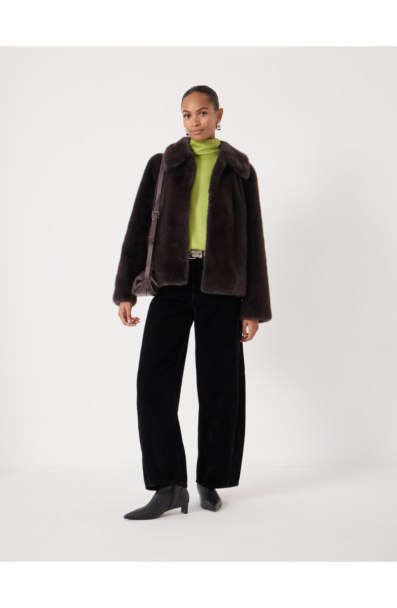 Hush Freya Faux Fur Coat, Alternate, color, Chocolate Brown