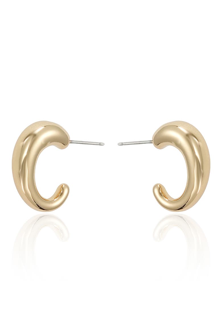Simple Smooth Hoop Earrings, Alternate, color, GOLD
