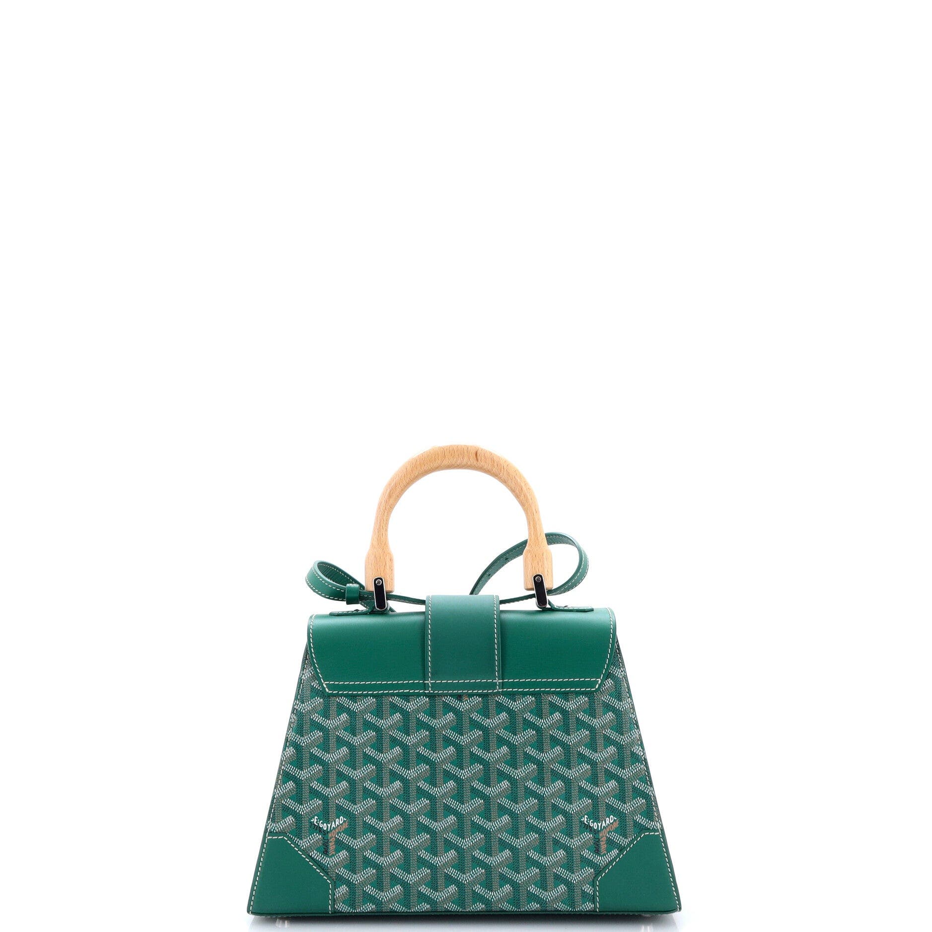 Saigon Top Handle Bag Coated Canvas with Leather PM, Alternate, color, Green