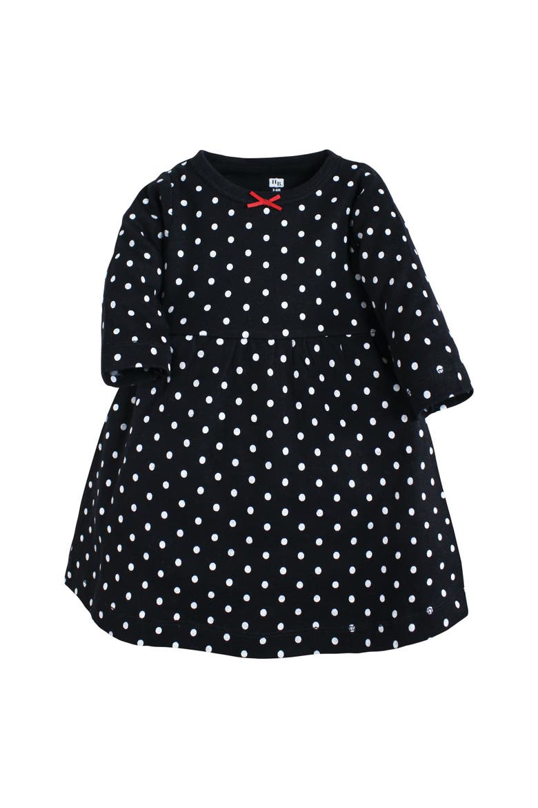 Two-Piece Set of Long-Sleeve Dresses, Alternate, color, Black White Tartan