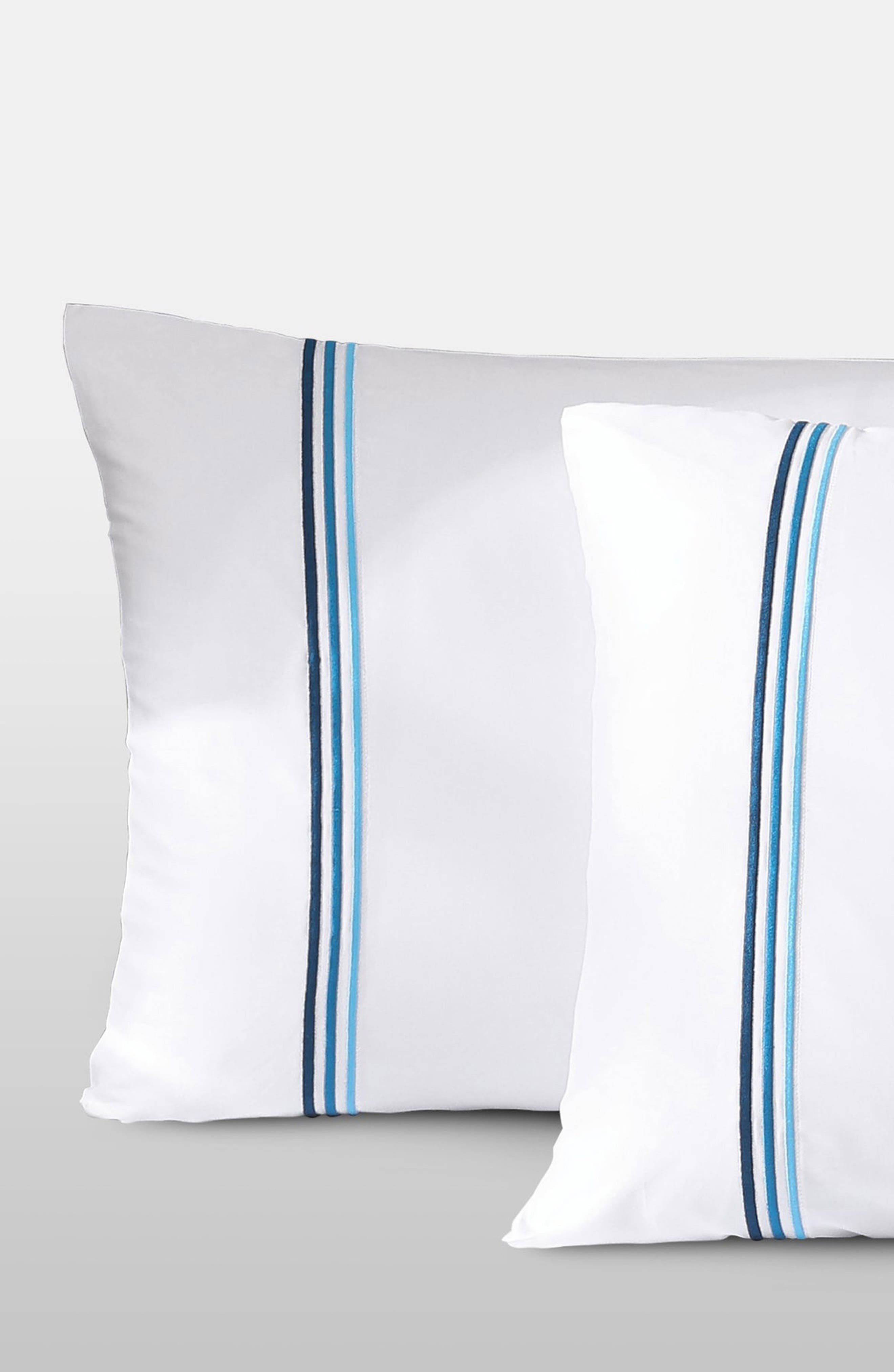 Egyptian Cotton Sateen Bratta Embroidery Triple Luxe Sateen Pillowcase Set